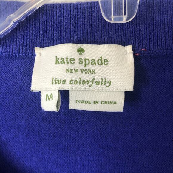Kate Spade New York Purple Embellished Cashmere Blend Cardigan Sweater Size S/M - Picture 3 of 6
